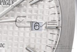 Royal Oak 41mm 15400 SS APSF 1:1 Best Edition White Textured Dial on SS Bracelet A3120 Super Clone - Image 6