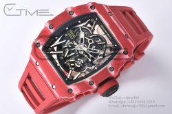 RM035-02 Real NTPT ZF 1:1 Best Edition Skeleton Dial on Red Rubber Strap NH05A - Image 6