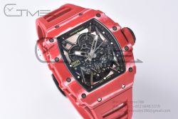 RM035-02 Real NTPT ZF 1:1 Best Edition Skeleton Dial on Red Rubber Strap NH05A - Image 5