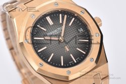 Royal Oak 39mm 16202 "50th Anniversary" RG ZF 1:1 Best Edition Gray Textured Dial on RG Bracelet A7121 - Image 6