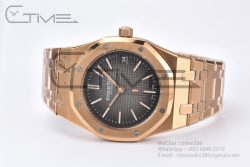 Royal Oak 39mm 16202 "50th Anniversary" RG ZF 1:1 Best Edition Gray Textured Dial on RG Bracelet A7121 - Image 5