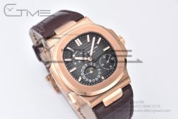 Nautilus 5712 RG ZF 1:1 Best Edition Brown Dial on Brown Leather Strap A240 - Image 5