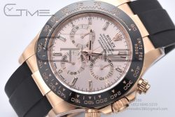 Daytona 116515 1:1 Best Edition Clean Factory Black Ceramic Bezel Champagne Diamond Markers Dial on Oysterflex Rubber Strap A4130 - Image 4
