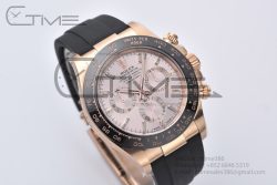 Daytona 116515 1:1 Best Edition Clean Factory Black Ceramic Bezel Champagne Diamond Markers Dial on Oysterflex Rubber Strap A4130 - Image 6