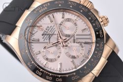 Daytona 116515 1:1 Best Edition Clean Factory Black Ceramic Bezel Champagne Diamond Markers Dial on Oysterflex Rubber Strap A4130 - Image 5