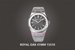 Royal Oak 41mm 15510 SS ZF 1:1 Best Edition Gray Textured Dial on SS Bracelet A4302