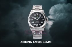 AirKing 126900 40mm SS Clean 1:1 Best Edition 904L Steel Smooth Bezel Black Dial on SS Oyster Bracelet A3230
