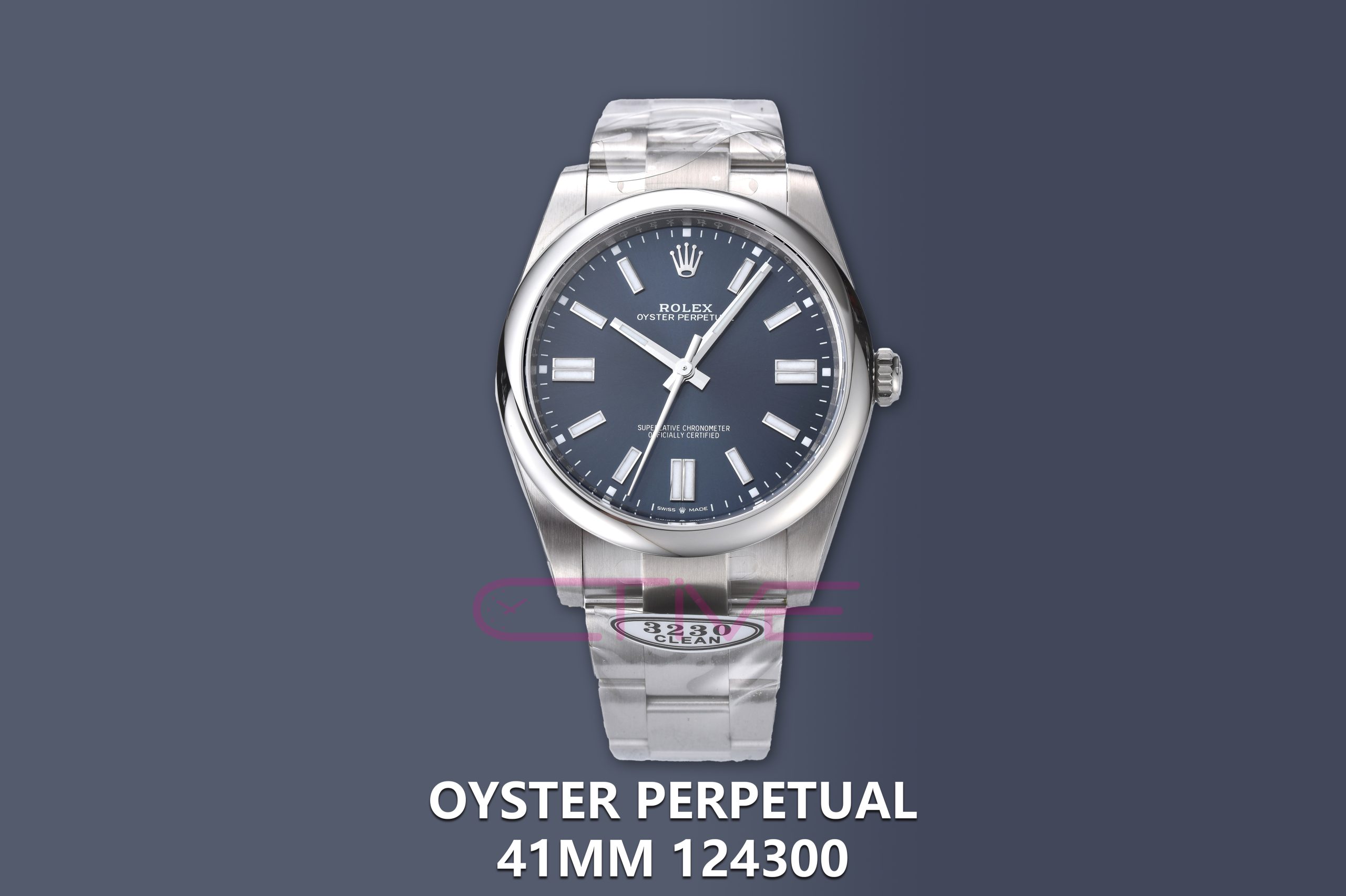 Oyster Perpetual 41mm 124300 Clean 1:1 Best Edition 904L Steel Blue Dial on SS Bracelet VR3230