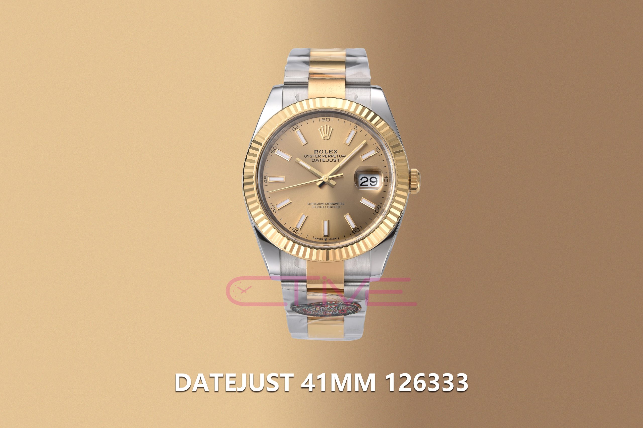 DateJust 41 126333-3P DateJust 41 126333 Clean Best Edition YG Gold Dial Stick Markers on Oyster Bracelet VR3235 - Image 1