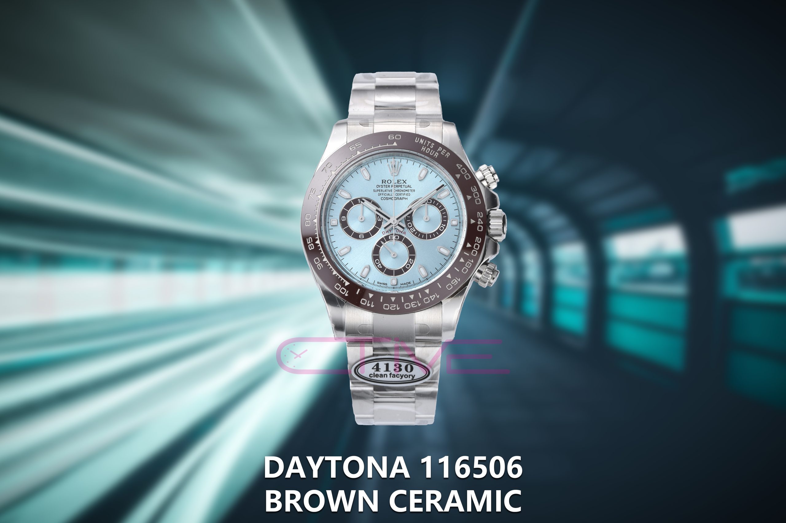 Daytona 116506 Brown Ceramic Clean 1:1 Best Edition Ice Blue Dial on SS Bracelet DD4130