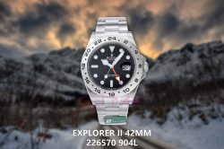 Explorer II 42mm 226570 904L SS C+F 1:1 Best Edition Black Dial on Bracelet Super Clone VR3285