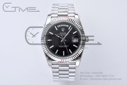 Day Date 40 GMF 1:1 Best Edition 904L Steel Black Dial Stick Markers on Bracelet A2836（Tungsten Heavy Version） - Image 3