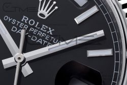 Day Date 40 GMF 1:1 Best Edition 904L Steel Black Dial Stick Markers on Bracelet A2836（Tungsten Heavy Version） - Image 11