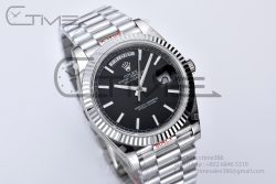 Day Date 40 GMF 1:1 Best Edition 904L Steel Black Dial Stick Markers on Bracelet A2836（Tungsten Heavy Version） - Image 5