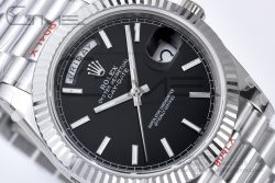 Day Date 40 GMF 1:1 Best Edition 904L Steel Black Dial Stick Markers on Bracelet A2836（Tungsten Heavy Version） - Image 4