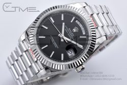 Day Date 40 GMF 1:1 Best Edition 904L Steel Black Dial Stick Markers on Bracelet A2836（Tungsten Heavy Version） - Image 6
