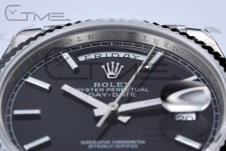 Day Date 40 GMF 1:1 Best Edition 904L Steel Black Dial Stick Markers on Bracelet A2836（Tungsten Heavy Version） - Image 9