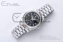 Day Date 40 GMF 1:1 Best Edition 904L Steel Black Dial Stick Markers on Bracelet A2836（Tungsten Heavy Version） - Image 36