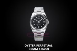 Oyster Perpetual 36mm 126000 Clean 1:1 Best Edition 904L Steel Black Dial on SS Bracelet VR3230