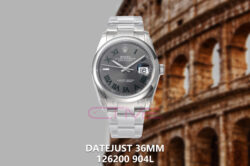 DateJust 36mm 126200 904L SS VSF 1:1 Best Edition Gray Dial Roman Markers on Oyster Bracelet VS3235