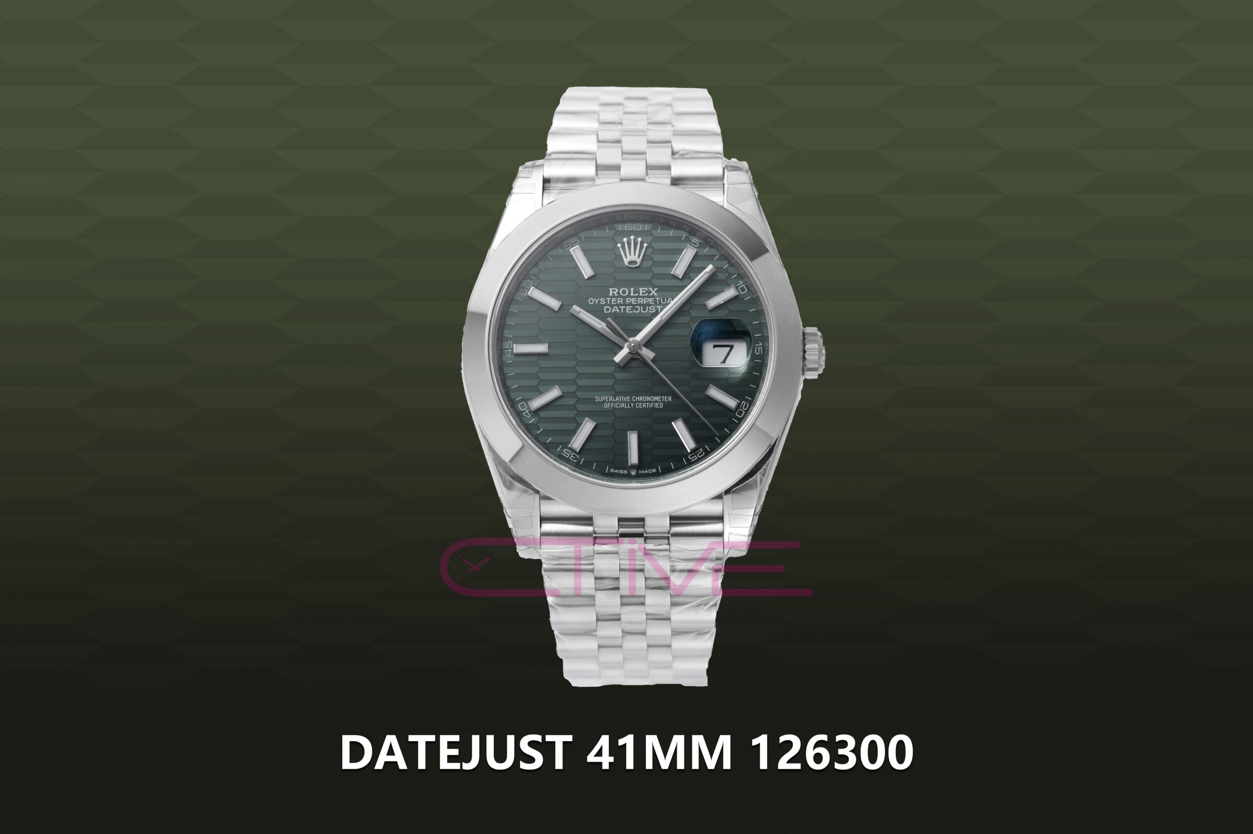 DateJust 41MM 126300 拷贝 DateJust 41MM 126300 SS VSF 1:1 Best Edition Green Fluted Dial on SS Jubilee Bracelet VS3235 - Image 1