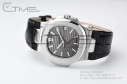 Nautilus 5711 40mm 3KF 1:1 Best Edition Grey Dial on Black Leather Strap A324 Super Clone - Image 5