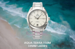 Aqua Terra 150M 34mm Ladies SS VSF 1:1 Best Edition White Wave Dial on SS Bracelet A8800