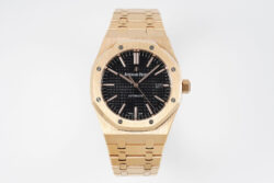 Royal Oak 41mm 15400 RG APS 1:1 Best Edition Black Textured Dial on RG Bracelet SA3120 Super Clone