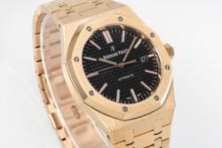Royal Oak 41mm 15400 RG APS 1:1 Best Edition Black Textured Dial on RG Bracelet SA3120 Super Clone - Image 4