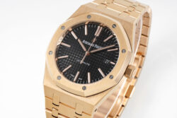 Royal Oak 41mm 15400 RG APS 1:1 Best Edition Black Textured Dial on RG Bracelet SA3120 Super Clone - Image 2