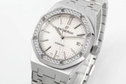 Royal Oak 37mm 15451 SS APSF 1:1 Best Edition White Textured Dial on SS Bracelet SA3120 Super Clone - Image 5