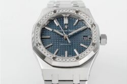 Royal Oak 37mm 15451 SS APSF 1:1 Best Edition Blue Textured Dial on SS Bracelet SA3120 Super Clone - Image 6