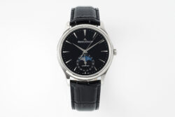 Master Ultra Thin Moonphase SS/LE Black/Stk Dial APS A925 Super Clone