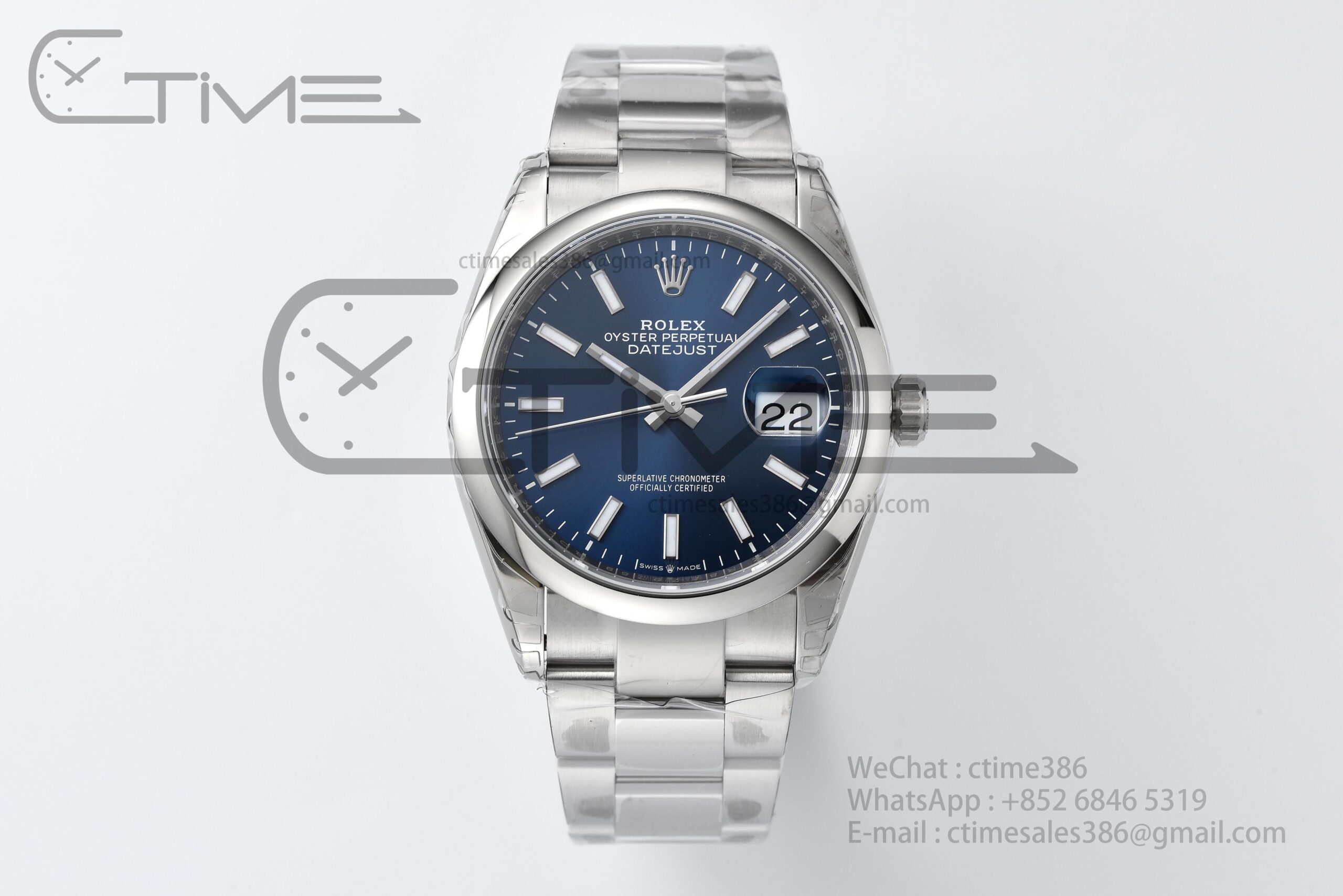 DateJust 36mm 126200 904L SS VSF 1:1 Best Edition Blue Dial on Oyster Bracelet VS3235