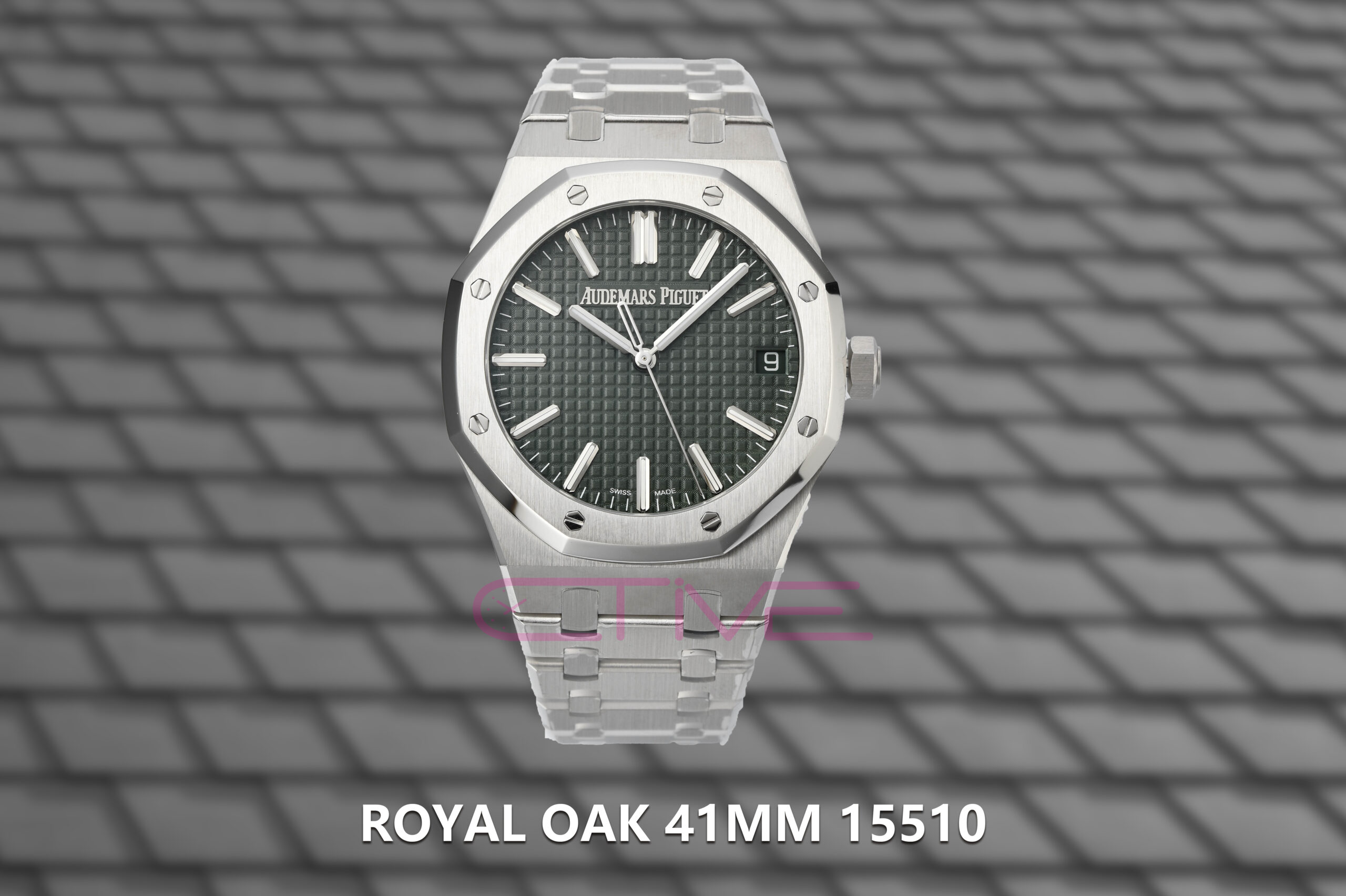 Royal Oak 41mm 15510 SS/SS Green Textured Dial on SS Bracelet APSF A4302 Super Clone