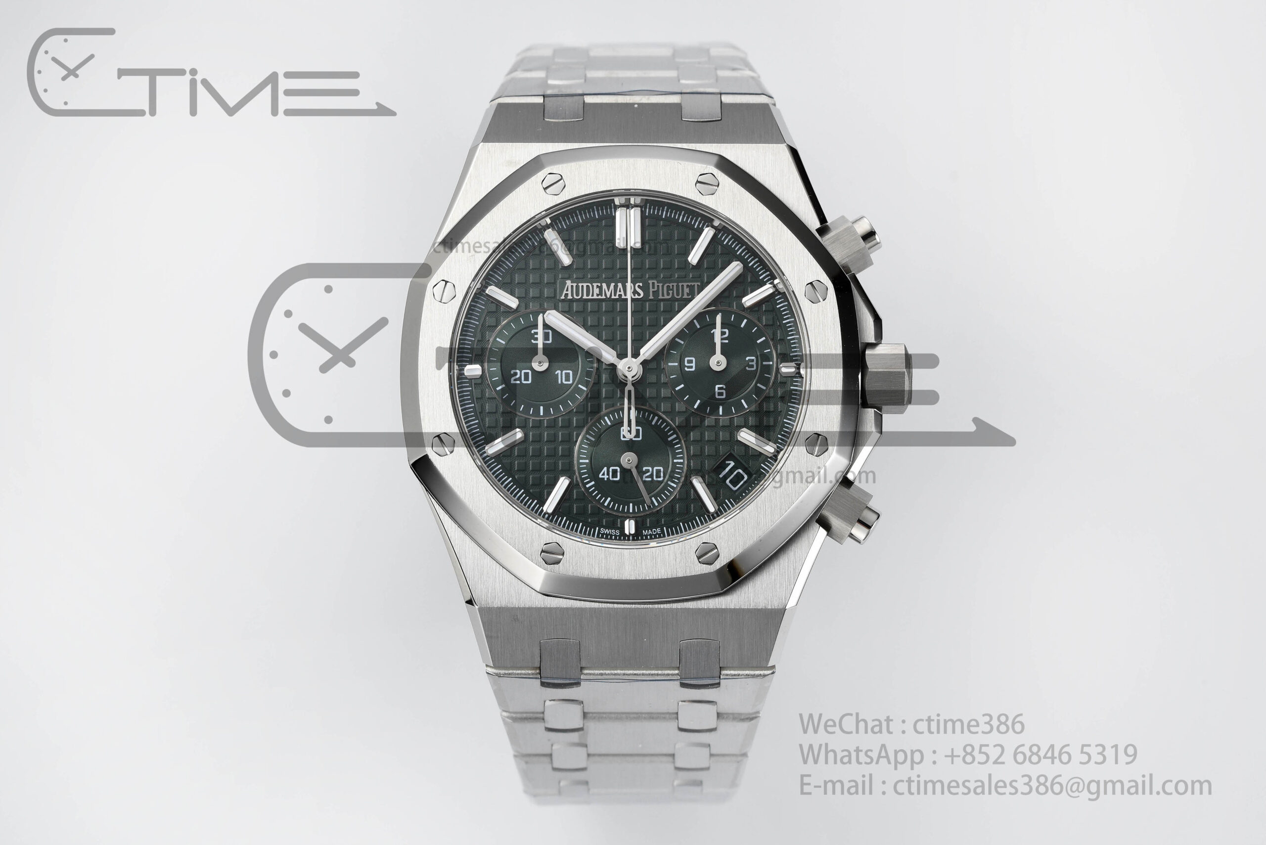 HFF_9308 Royal Oak Chrono 26240ST 41mm SS/SS Green Dial APS SH4401 Super Clone - Image 1