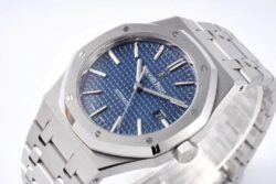 Royal Oak 41mm 15400 SS ZF 1:1 Best Edition Blue Textured Dial on SS Bracelet SA3120 Super Clone - Image 2