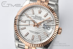 DateJust 36 126231 SS/RG VSF 1:1 Best Edition 904L Steel Silver Textured/Stk Dial on Jubilee Bracelet VS3235 - Image 2
