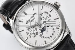 Grand Complications 5140 39mm 3KF SS/LE White Dial On Black Leather Strap A240 - Image 3