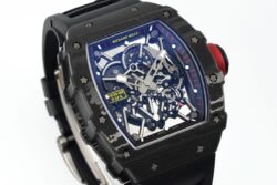 RM035-02 Real NTPT APSF Blk/Red Skeleton Dial on Black Rubber Strap RMAL2 Super Clone - Image 4