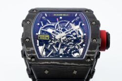 RM035-02 Real NTPT APSF Blk/Red Skeleton Dial on Black Rubber Strap RMAL2 Super Clone - Image 5