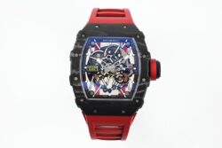 RM035-02 NTPT APSF Blk/Red Skeleton Dial on Red Rubber Strap RMAL2 Super Clone