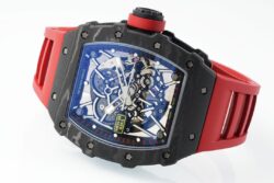 RM035-02 NTPT APSF Blk/Red Skeleton Dial on Red Rubber Strap RMAL2 Super Clone - Image 3