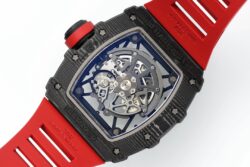 RM035-02 NTPT APSF Blk/Red Skeleton Dial on Red Rubber Strap RMAL2 Super Clone - Image 7